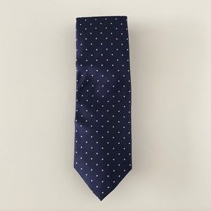 Mackintosh London Navy with Pink dots Silk Tie